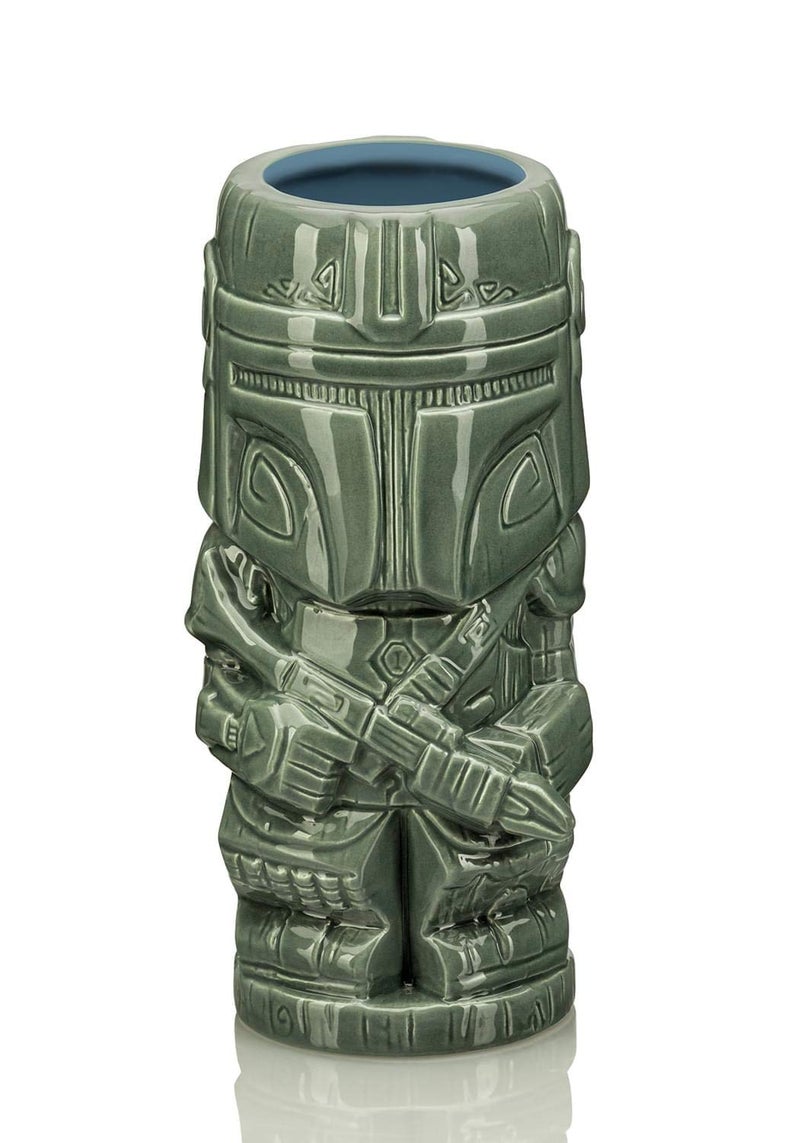 Geeki Tikis Star Wars: The Mandalorian Mando Din Djarin Bounty Hunter Tiki Mug | Official Star Wars: The Mandalorian Collectible Tiki Style Ceramic Cup | Holds 20 Ounces - Image 1